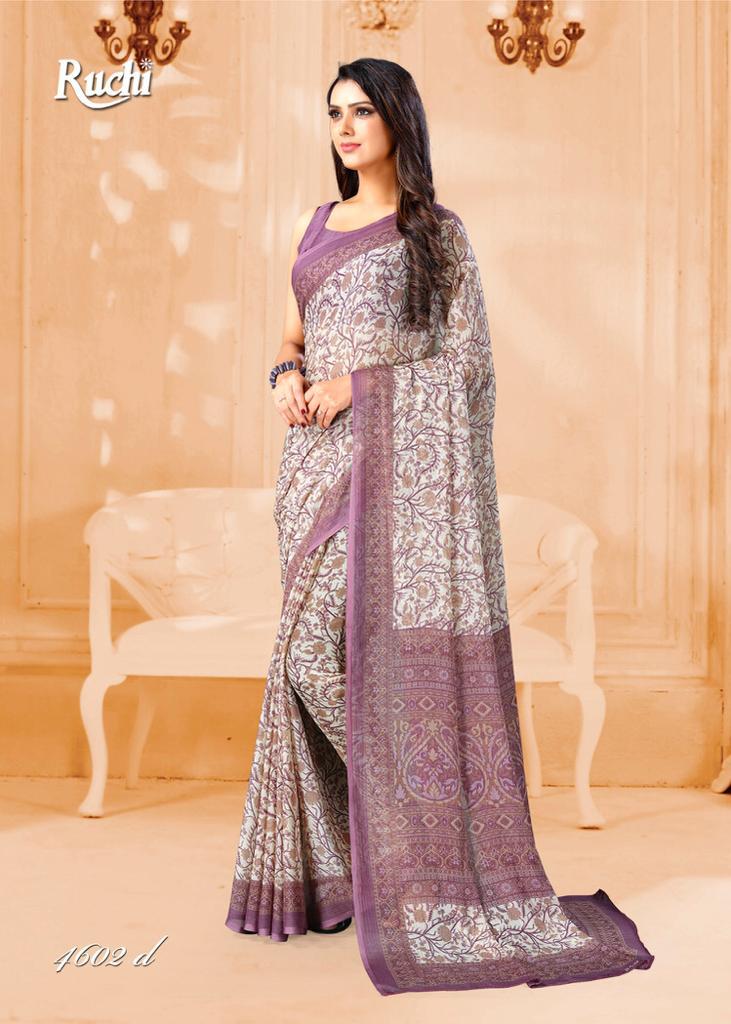 RUCHI SUPER KESAR CHIFFON 46TH EDITION Latest Regular Wear Printed Saree Collection