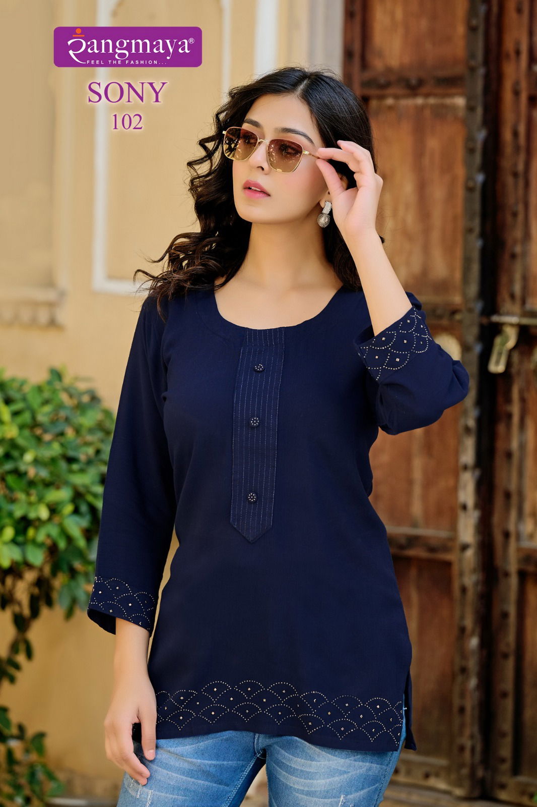 Sony By Rangmaya Vartican Tunic Ladies Top Wholesale Price In Surat