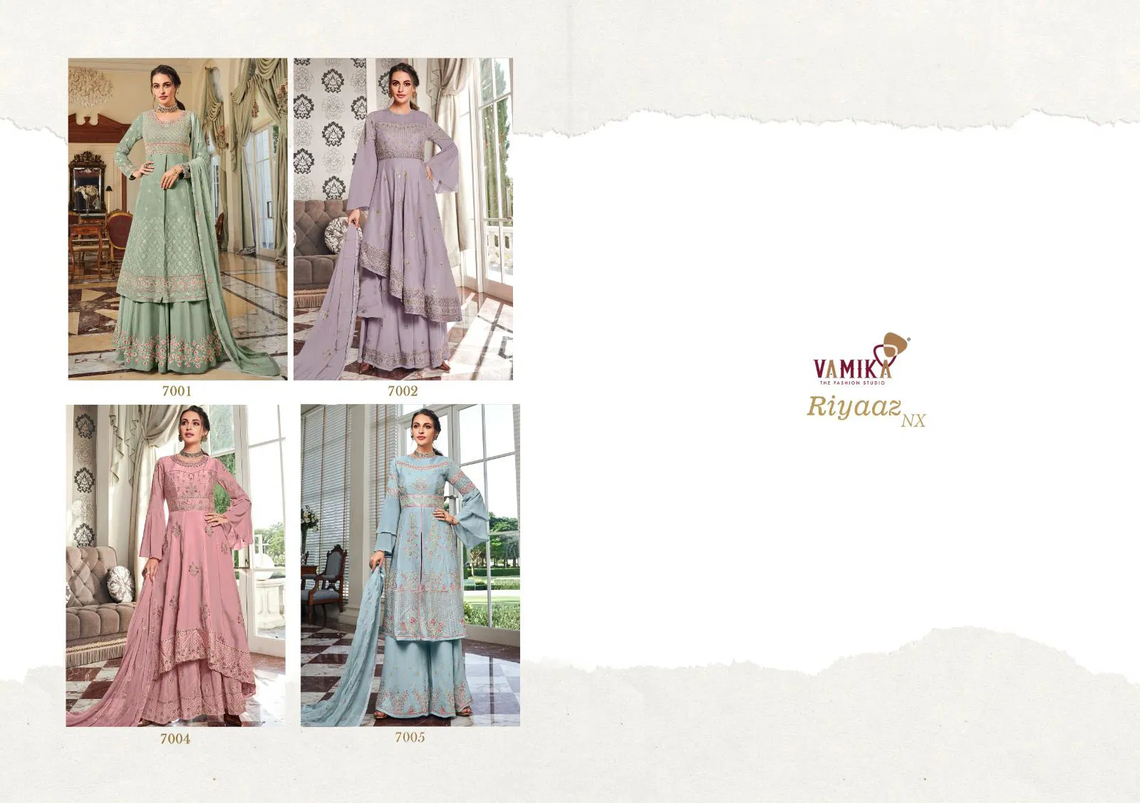 Riyaaz Nx By Vamika Fox Georgette Designer Readymade Suits Exporters In India