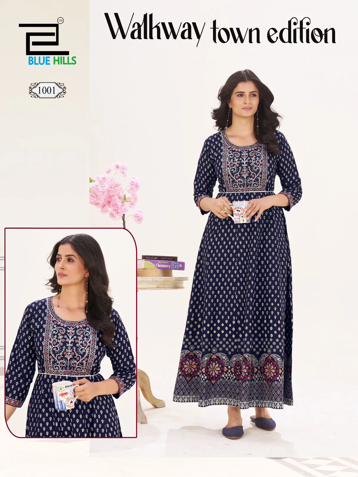 Walkway Town Edition By Blue Hills Rayon Embroidery Anarkali Kurtis Orders In India