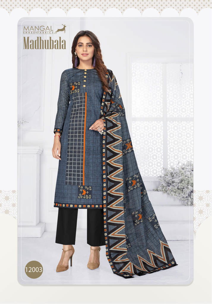 Mangal Shree Madhubala 12 Printed Designer Cotton Daily wear Dress Material Collection
