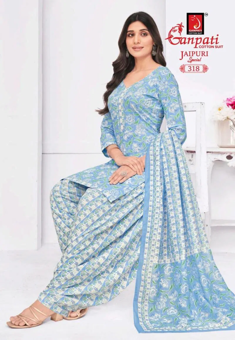 Jaipuri Special Patiyala Vol 15 By Ganpati Fancy Cotton Dress Material Wholesale Online