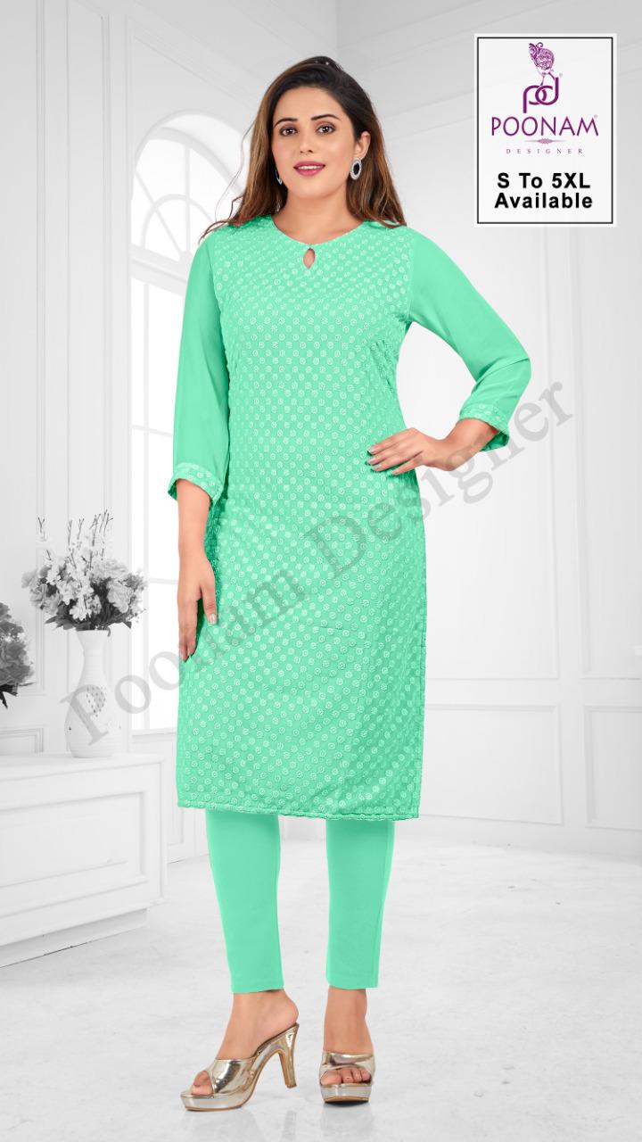 Poonam Rangrani Ethnic Wear Georgette Designer Kurtis Collection

