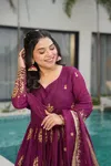 KA 1164 Star Georgette Embroidery Designer Wholesale Gown With Dupatta In India
