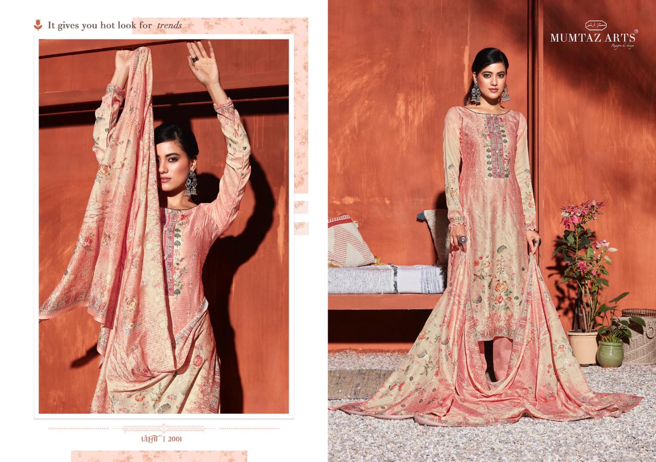 Mumtaz Ulfat New Festive Wear Jam Satin Designer Latest Dress Material Collection
