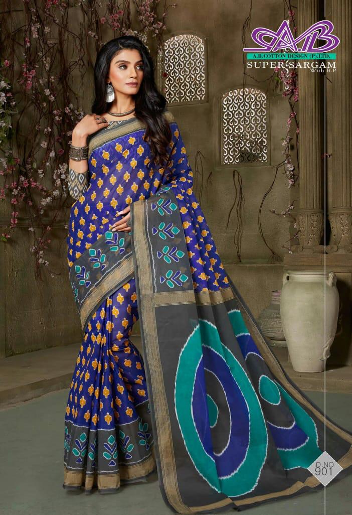 A.B Super Sargam Latest Regular Wear Cotton weaving Designer Printed Sarees Collection