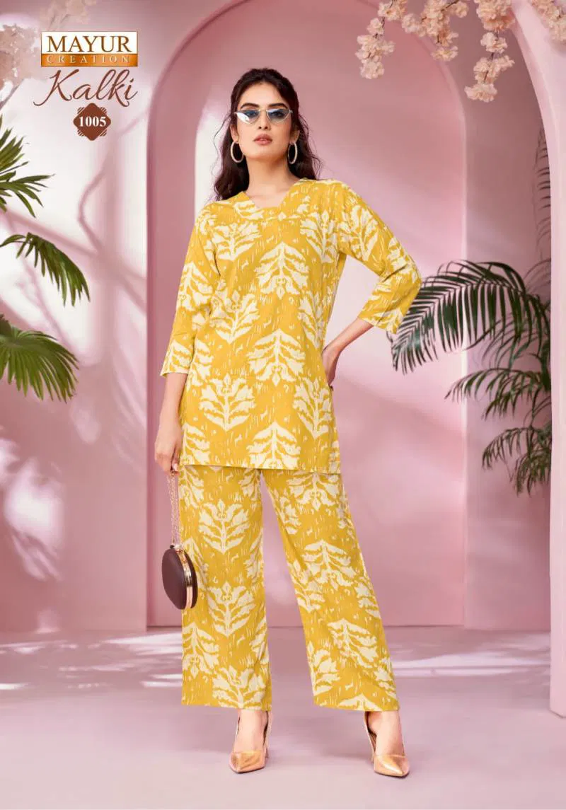 Kalki Vol 1 By Mayur Rayon Printed Co Ord Set Wholesalers In Delhi