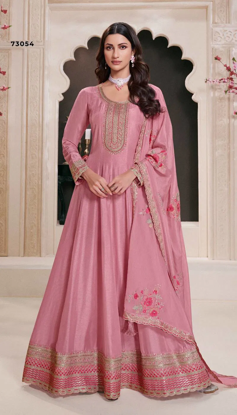 Naaz Super Hit 73051 To 73054 Silk Embroidered Anarkali Suit Wholesalers In Delhi