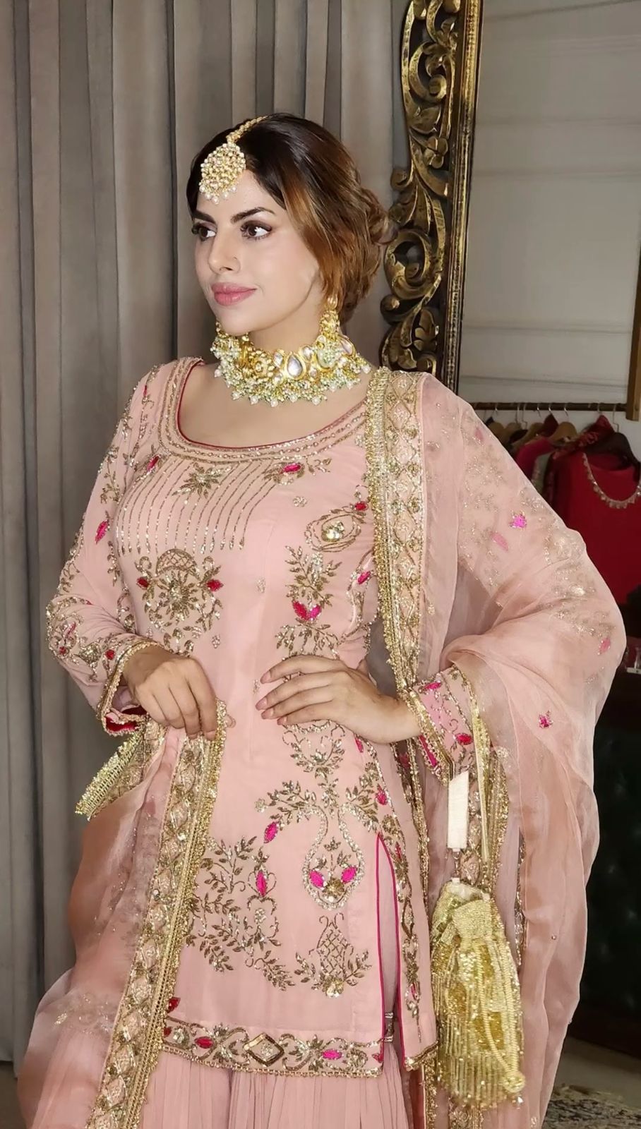 Code 1605 Faux Georgette Online Sharara Suits Wholesale