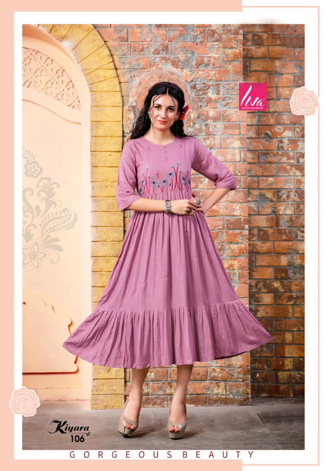 Liva Kiyara Latest Fancy Wear Rayon Lurex Designer Kurti Collection