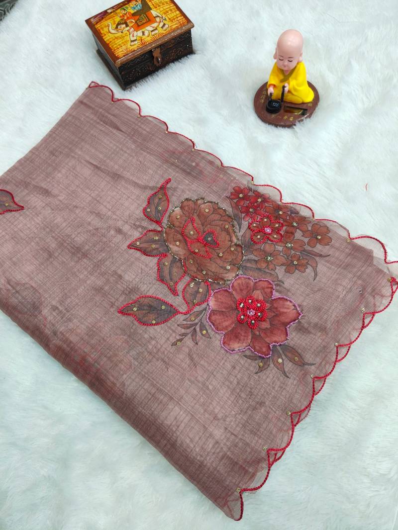 Vt 715 T Organza With Digital Printed Saree Suppliers In India