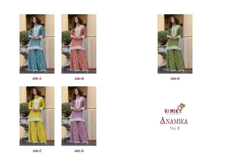Anamika Vol 2 By Vamika Chinon Readymade Suits Wholesale Price In Surat