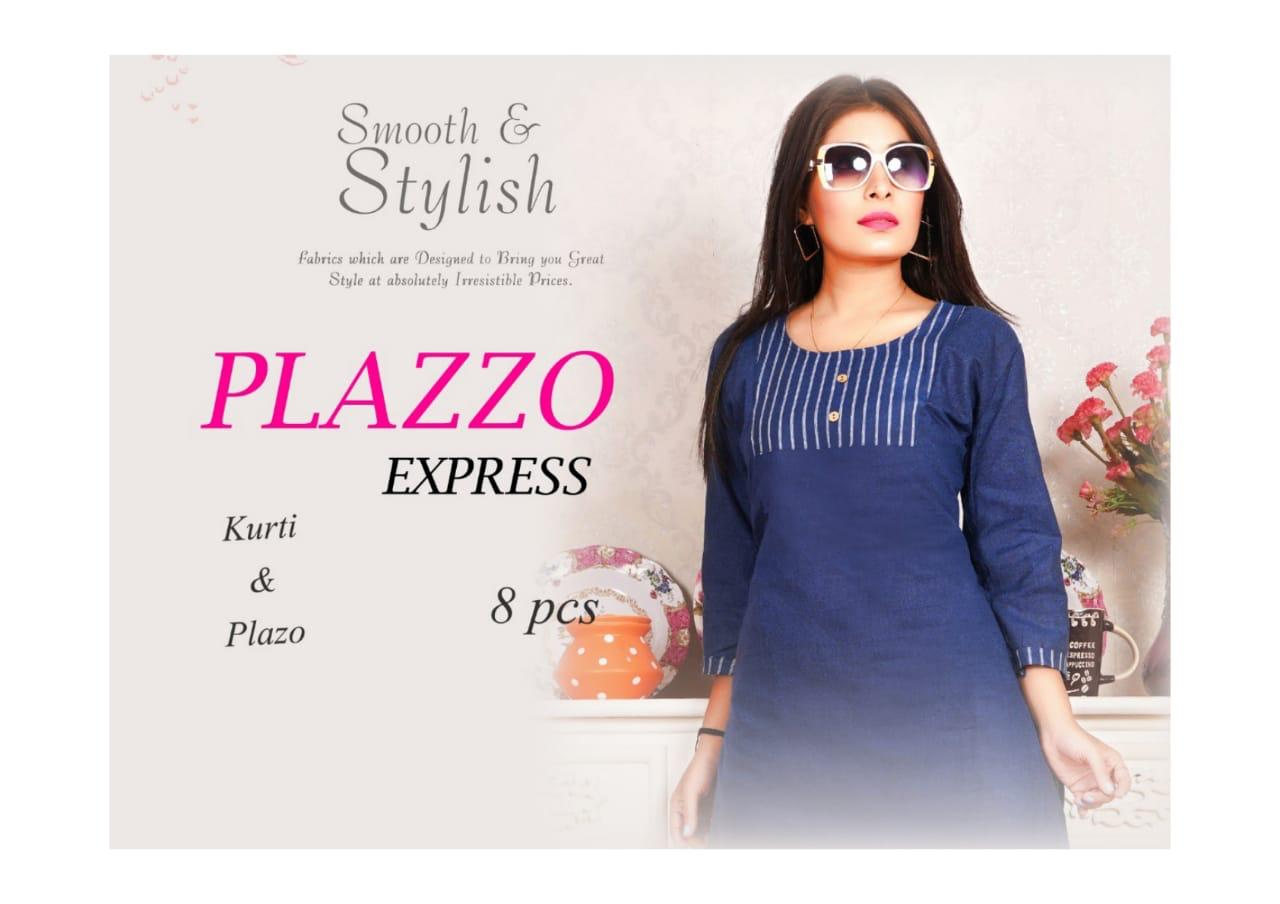 Trendy Plazzo Express Latest Regular Wear South Cotton Handloom Kurti With Bottom Collection
