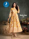 Madhu bala By Kaya Capsul Print With Foil Anarkali Gown Wholesale Market