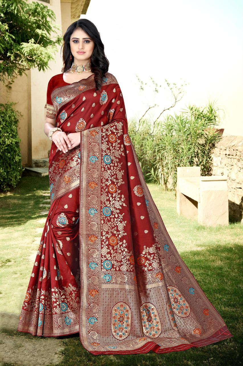 Mitra New Designer Wedding Wear Banarasi Silk Latest Saree Collection