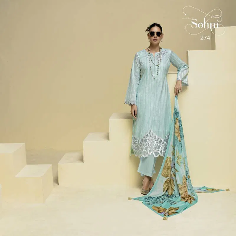 Kimora Heer Sohni Ornet Lawn Cotton Salwar Suits Bulk Orders In India