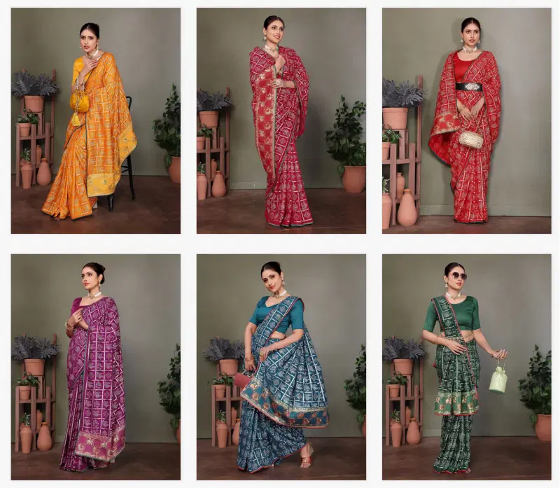 Kaavya 1 Bandhej Printed Silk Festive Wear Saree Online Wholesale