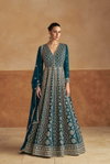 Nagma Gold By Gulkayra Chinon Embroidery Gown With Dupatta Suppliers In India