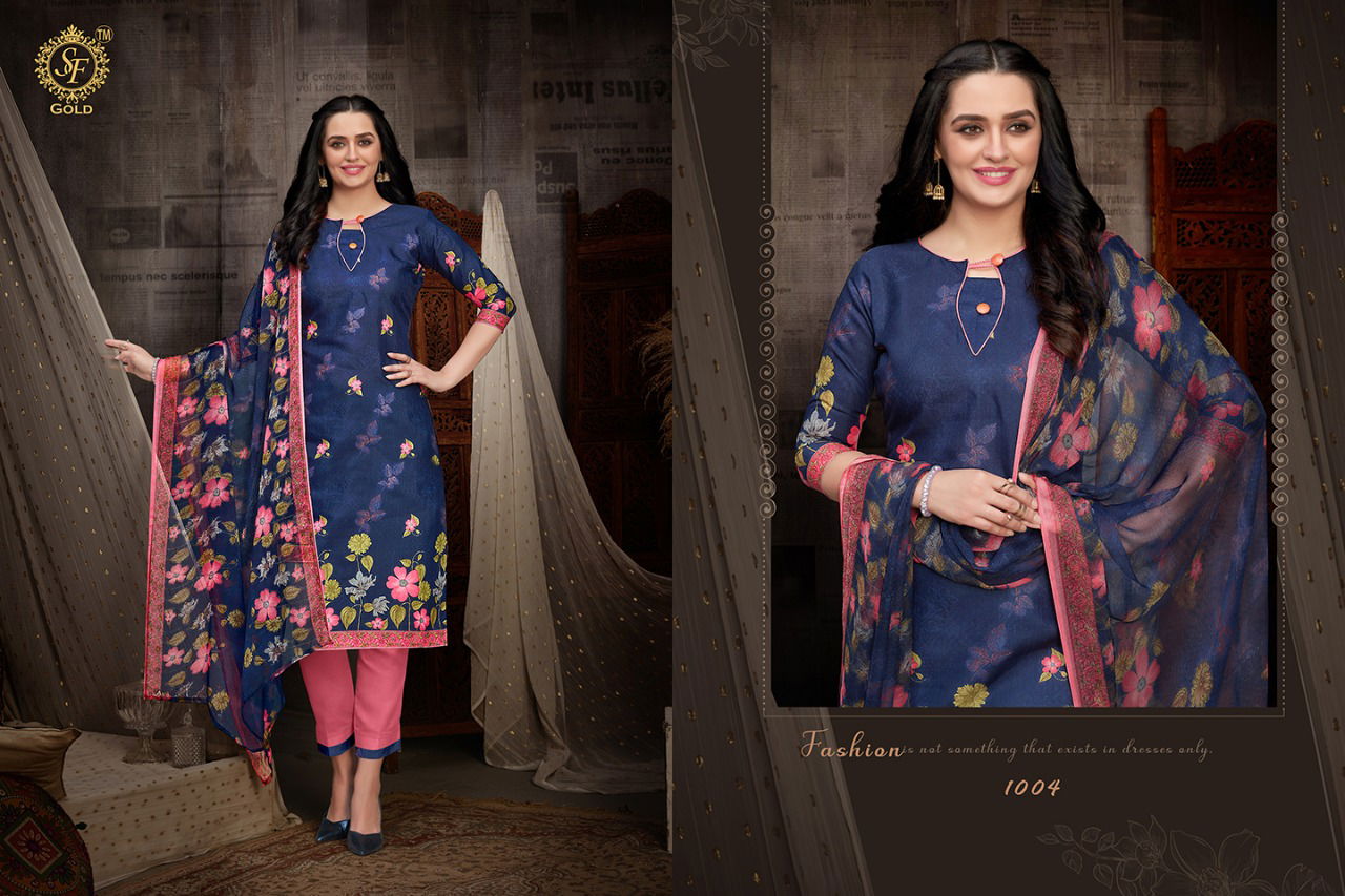 Sf Gold Delhi 6 Latest Printed Regular Wear Premium Cotton Dress Materials Collection
