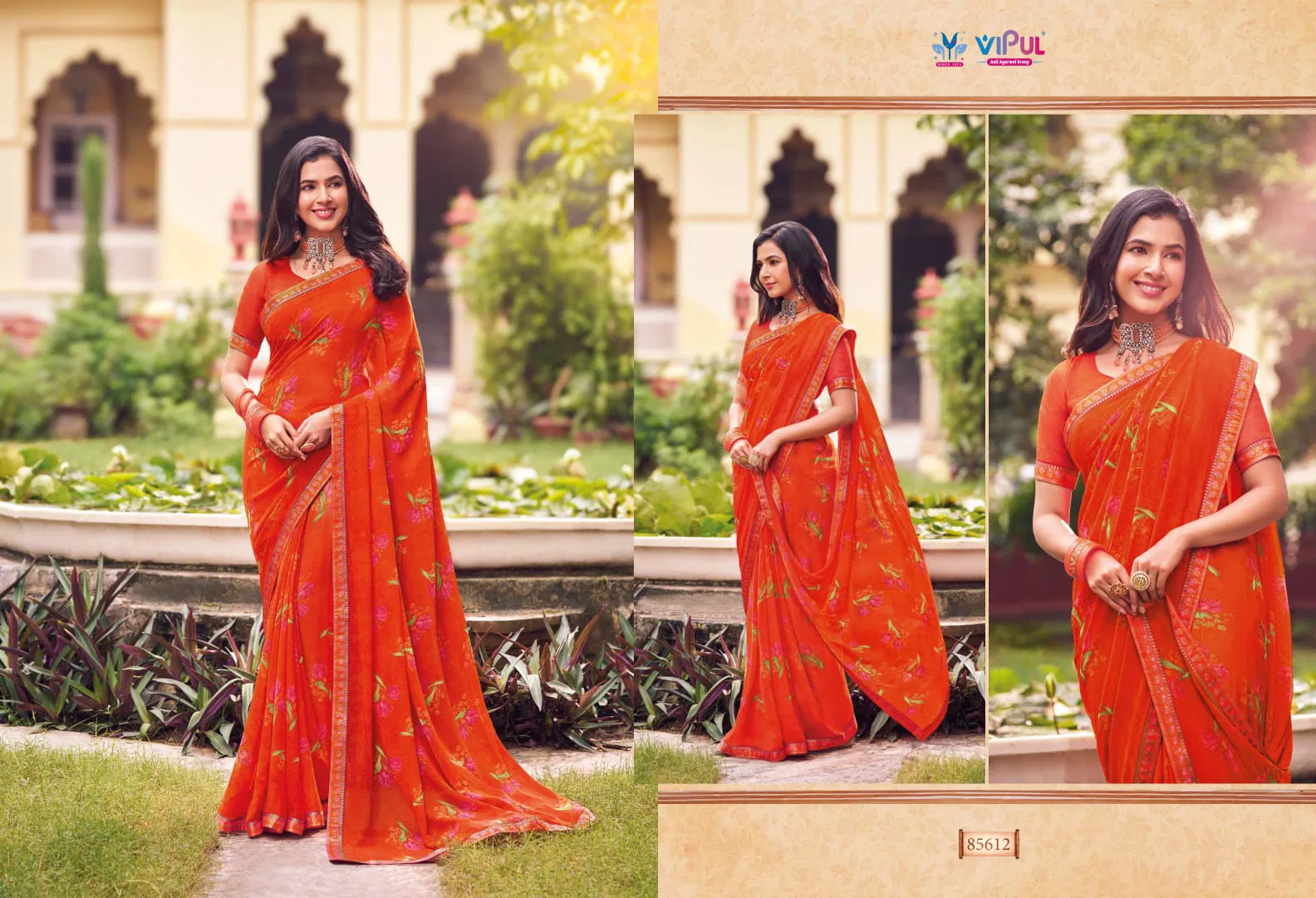 Tulsi Vol 9 By Vipul Georgette Daily Wear Sarees Wholesalers In Delhi