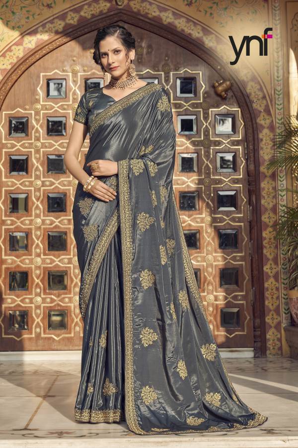 Ynf Angad New Exclusive Wear Crepe Silk Heavy Saree Collection