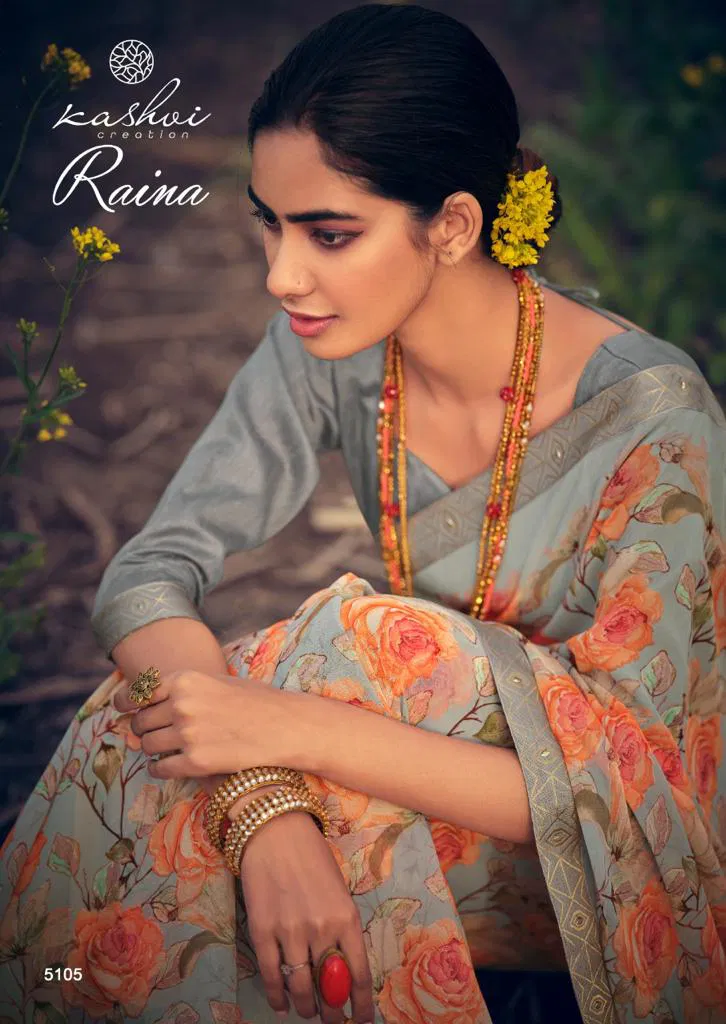 Kashvi Raina Georgette Ethnic Wear Designer Printed Saree Collection
