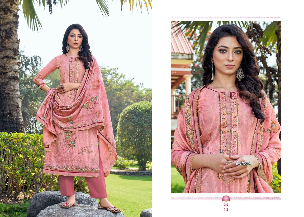 Rangoon Flower Valley Designer Festive Wear Heavy Muslin And Sequence Work With Pure Digital Print Ready Made Collection
