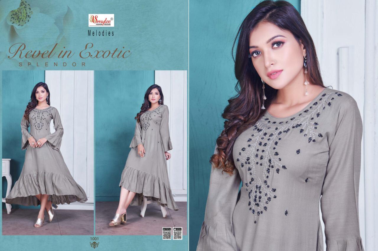 Smyle Melodies Fancy Festive Wear Designer Fancy Long Kurtis Collection
