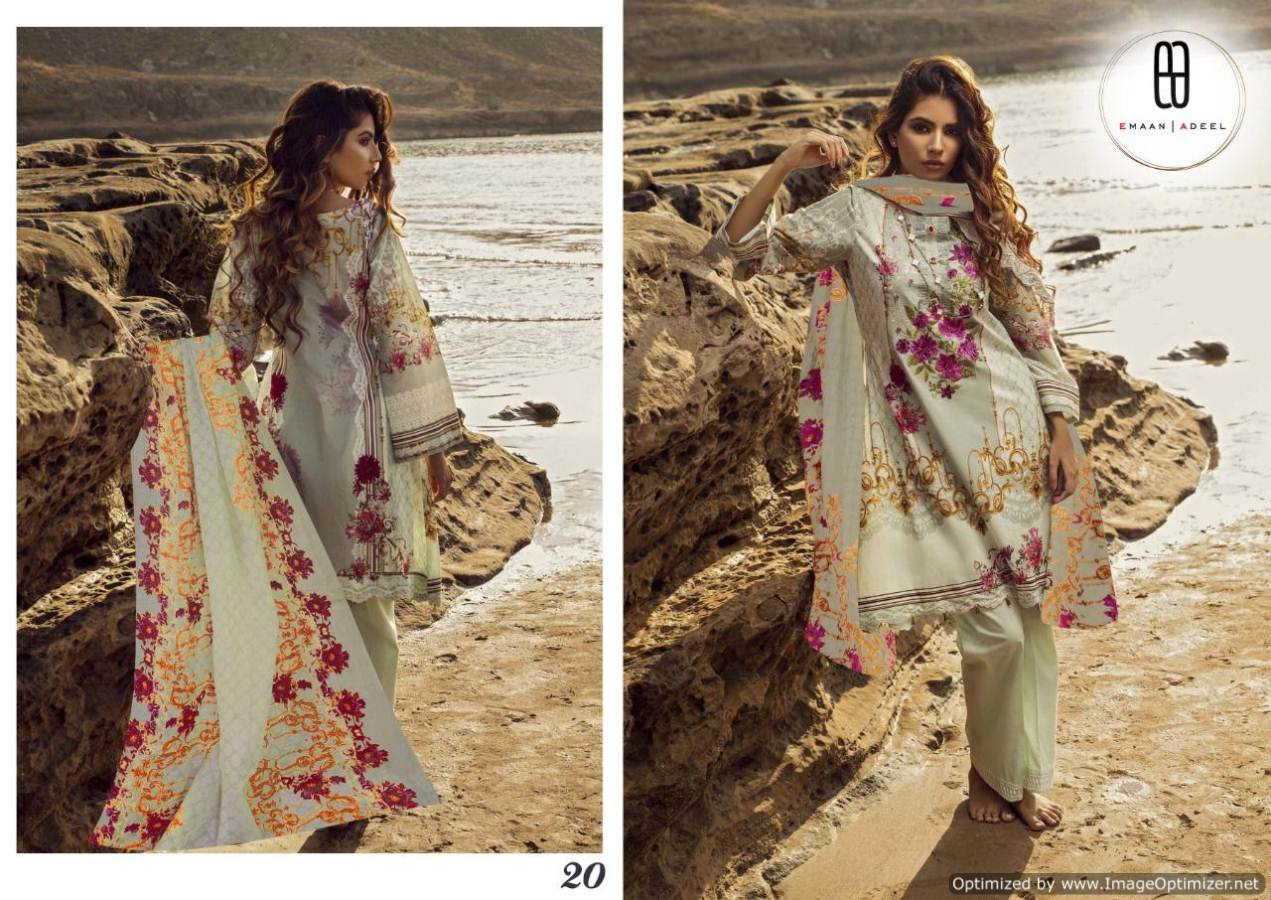 Emaan Adeel 2 Latest Collection of Designer Printed Pure Lawn Karachi Dress materials 