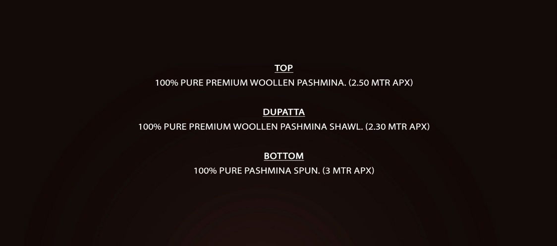 Zulfat Raabia Wool Pashmina Dress Material Collection
