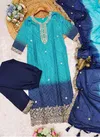 Latest Chinnon Bandhni Surat Kurti With Bottom Dupatta Wholesale Market

