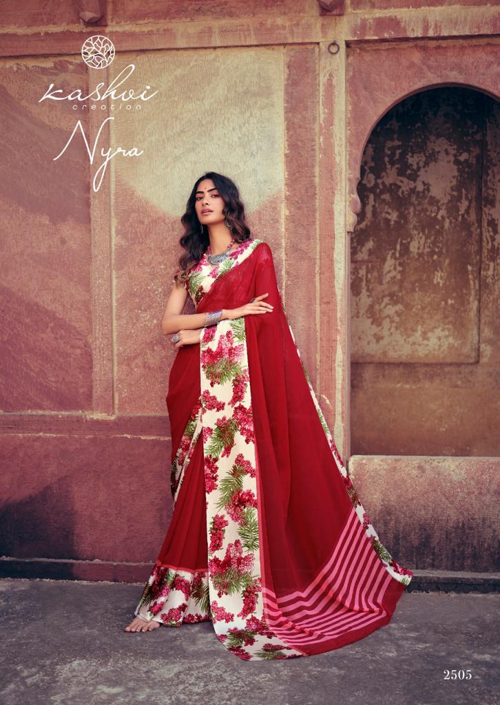 KASHVI NYRA Latest Fancy Festive Wear Weightless Satin Patta With Satin Blouse Saree Collection