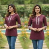 Naisha K 413 Cotton Flax Embroidery Work Casual Wear Top Wholesale In India