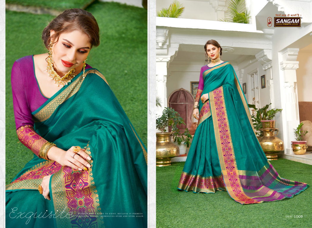 Sangam Udaan Latest Designer Rich Look Handloom Festive Wear Silk Sarees Collection