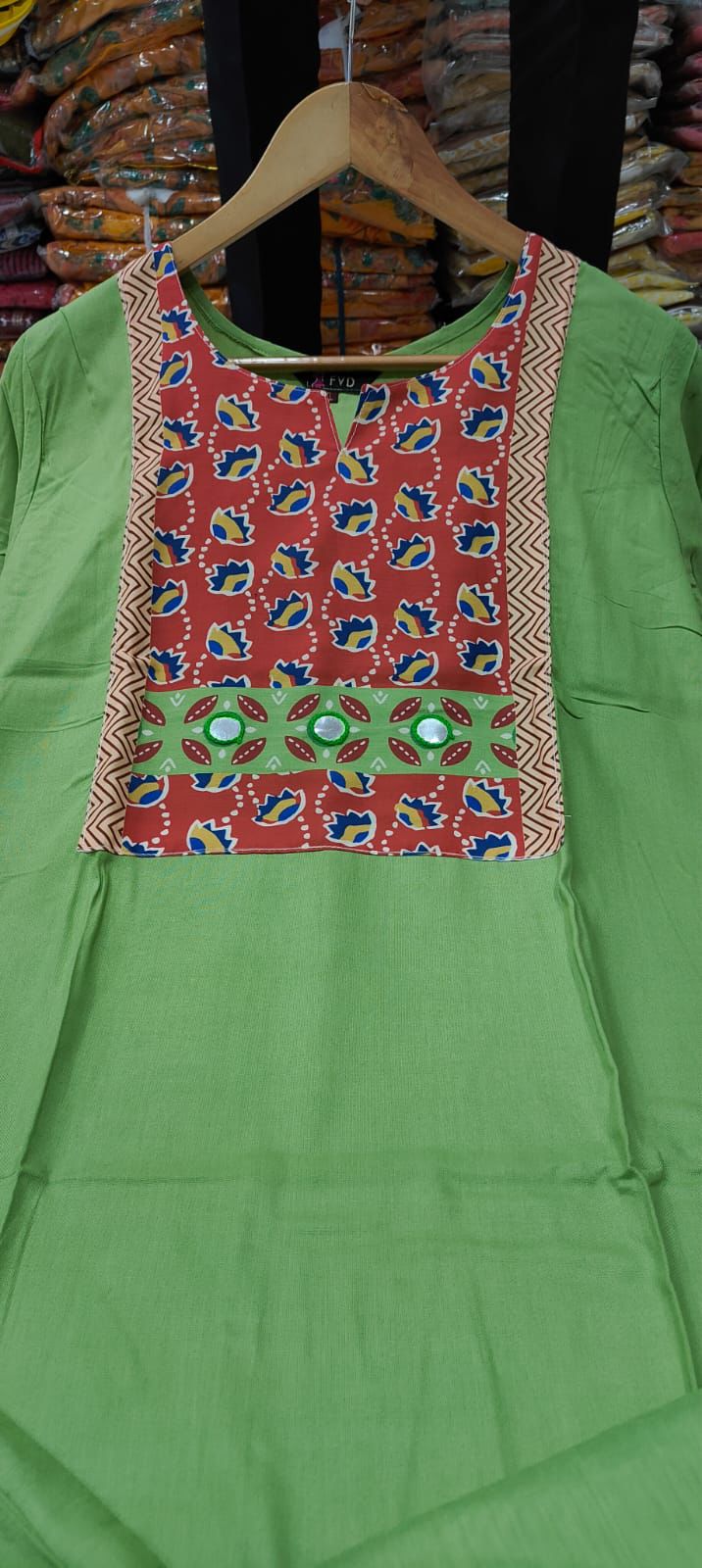 Fvd Pista Green Rayon Printed Kurti With Bottom Dupatta Wholesalers In Delhi