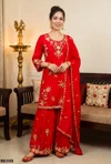 Red Colour Luxuria Vol 1 By Beriston Natural Crepe Sharara Suit BS103
