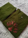 K 1155 By Naisha Dhabu Cotton Hand Manual Work Kurti With Bottom
