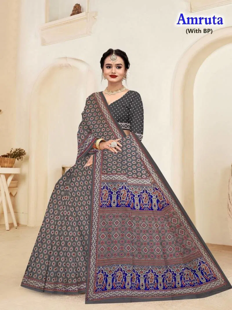 Amruta 1 Beautiful Cotton Printed Saree Wholesale Online