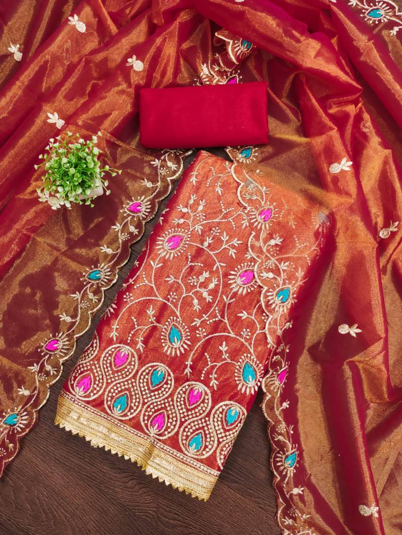 Color Set 9081 Stylish Organza Dress Material Wholesale Market In Surat