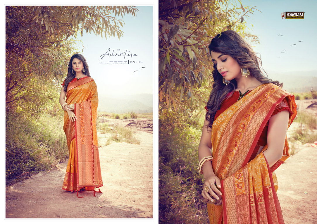 SANGAM TANISHQ Latest fancy Designer Festive Wear Heavy Silk Saree Collection