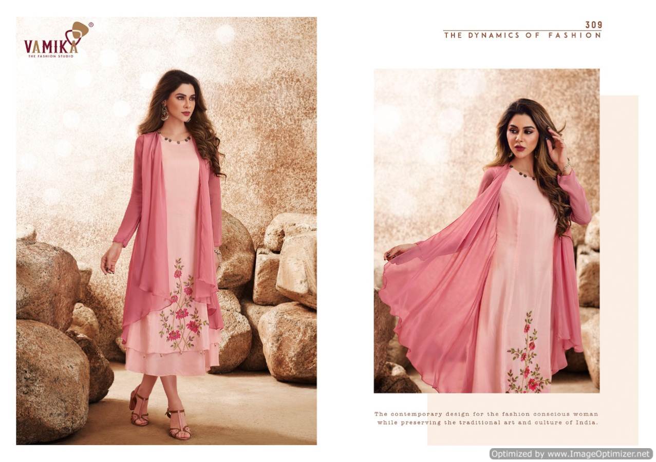 Vamika Upstylish 2 Latest fancy Designer Ethnic Wear Pure Viscose Maslin Silk Designer Kurti Collection
