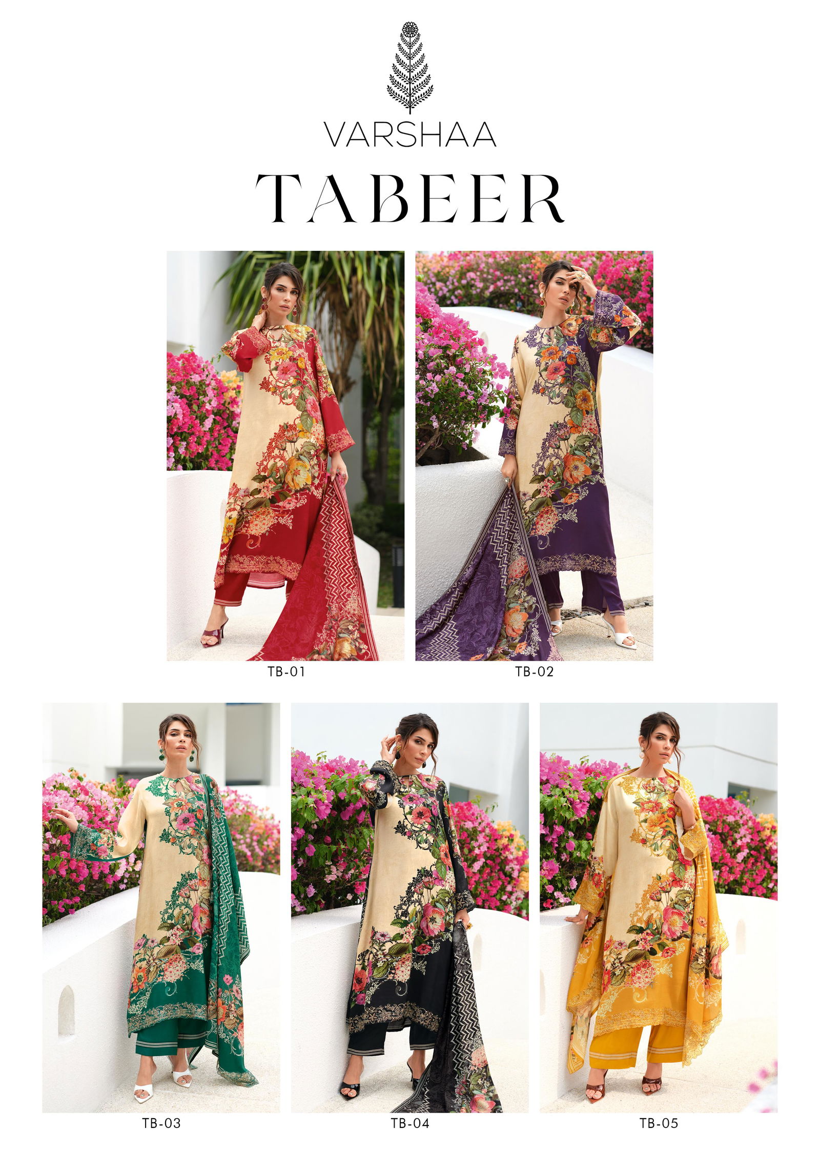 Tabeer By Varsha Viscose Muslin Printed Salwar Suits Exporters In India