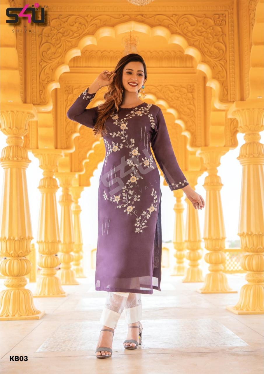 S4u Khwaab Muslin Designer Exclusive	Masleen Kurti With Bottom Collection