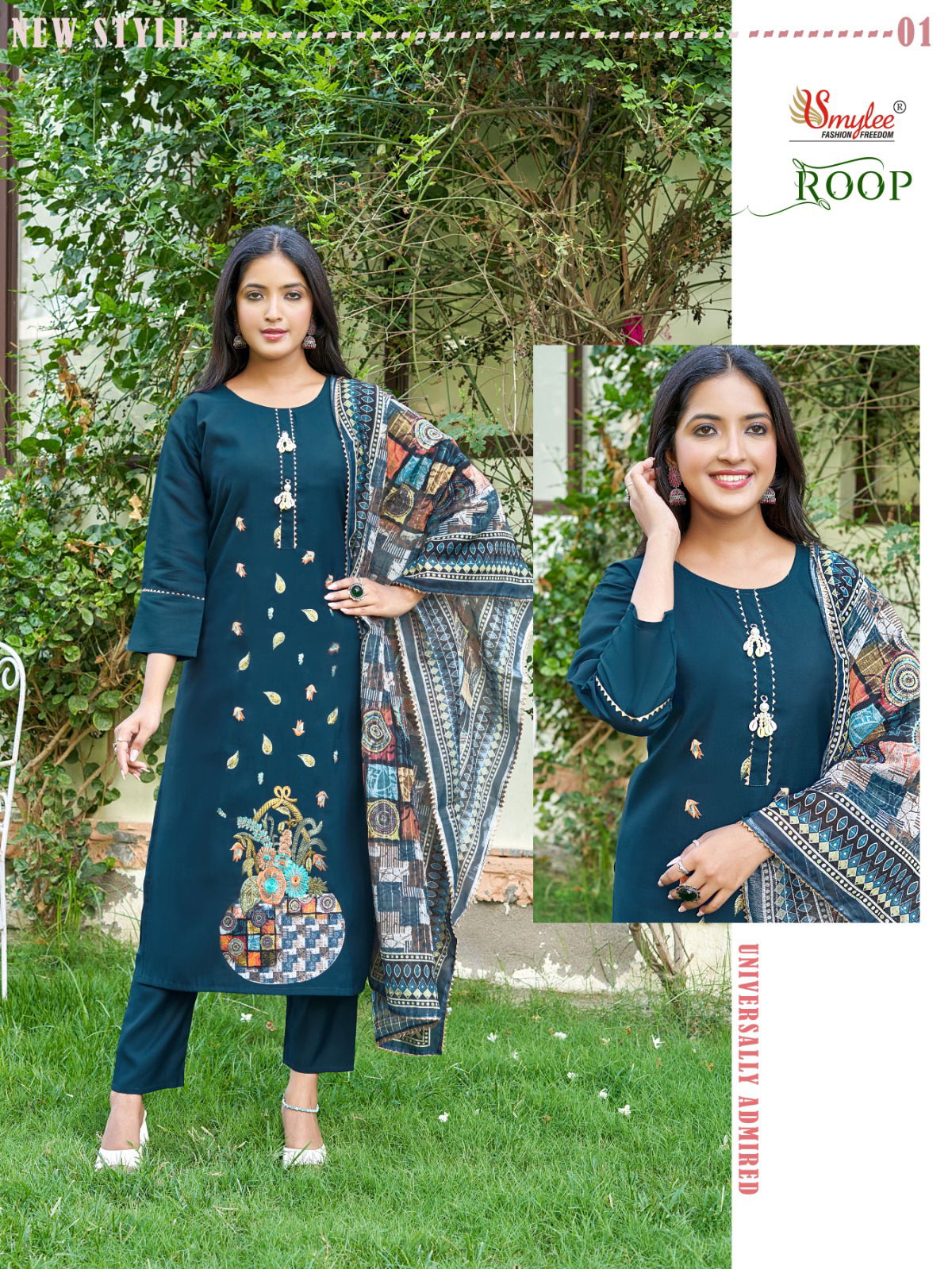 Roop By Rung Embroidery Kurti With Bottom Dupatta Wholesale Clothing Suppliers In India
