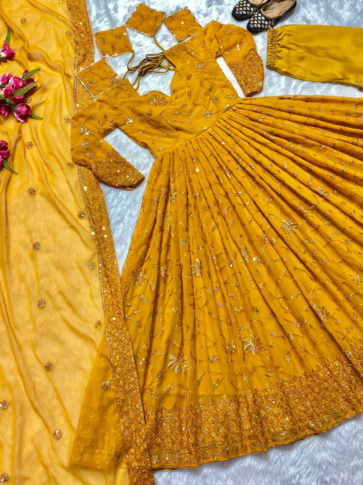 Code 1156 Anarkali Kurti With Bottom Dupatta Catalog