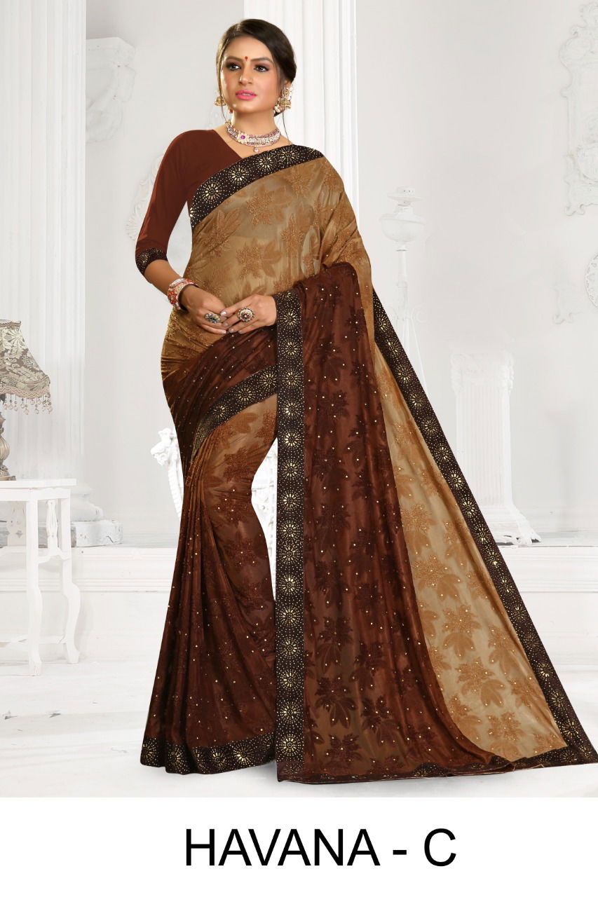 Ronisha Havana Latest Fancy Designer Casual Wear Printed Brasso Saree Collection
