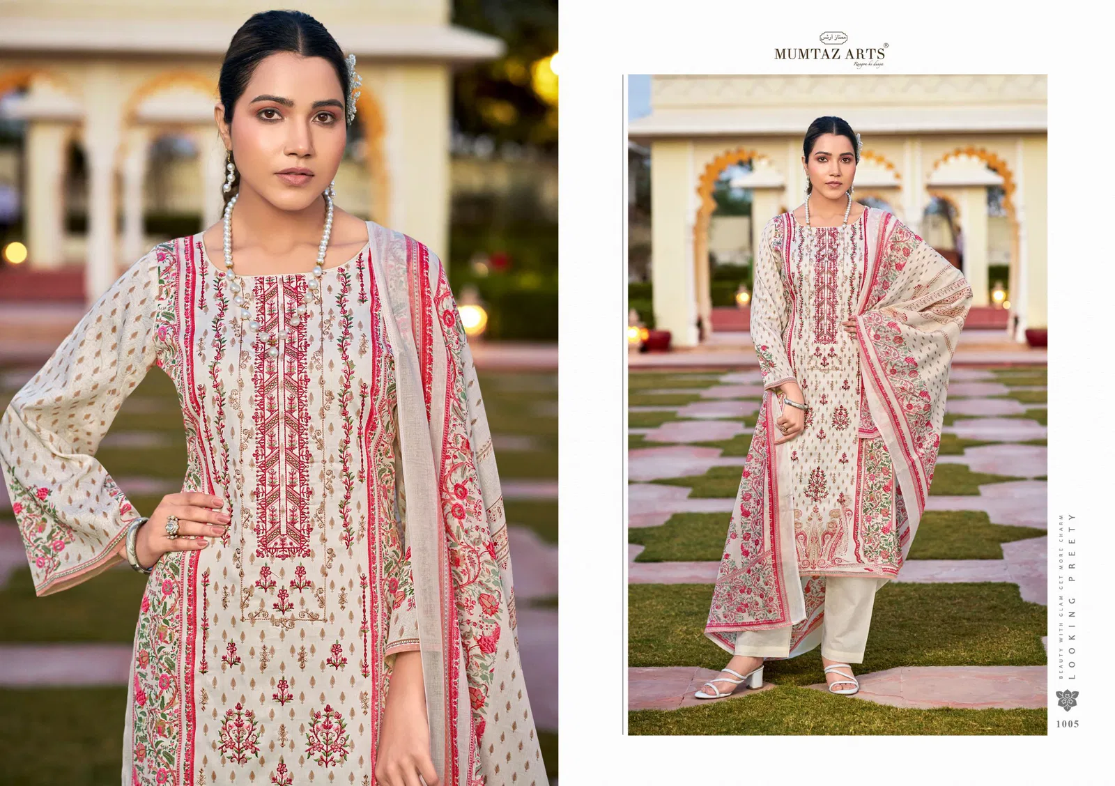 Rose By Mumtaz Arts Jam Satin Printed Salwar Kameez Suppliers In India