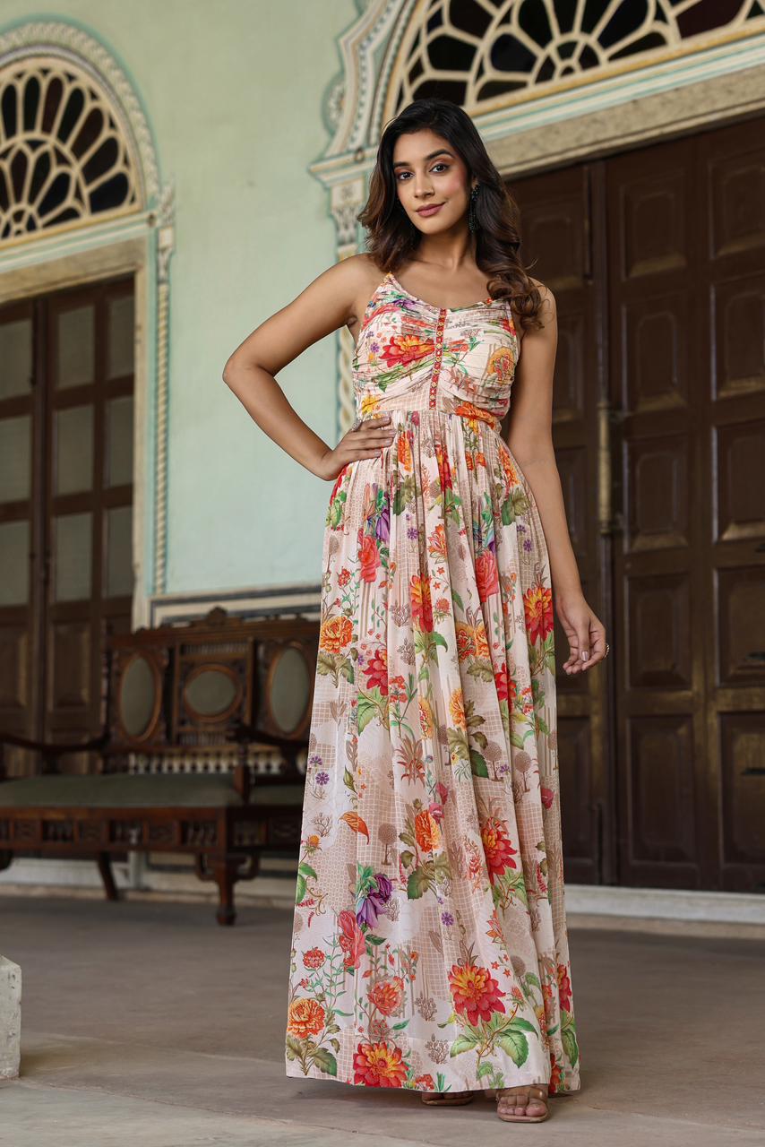 Pure Natural Crepe Gown With Kotee Catalog