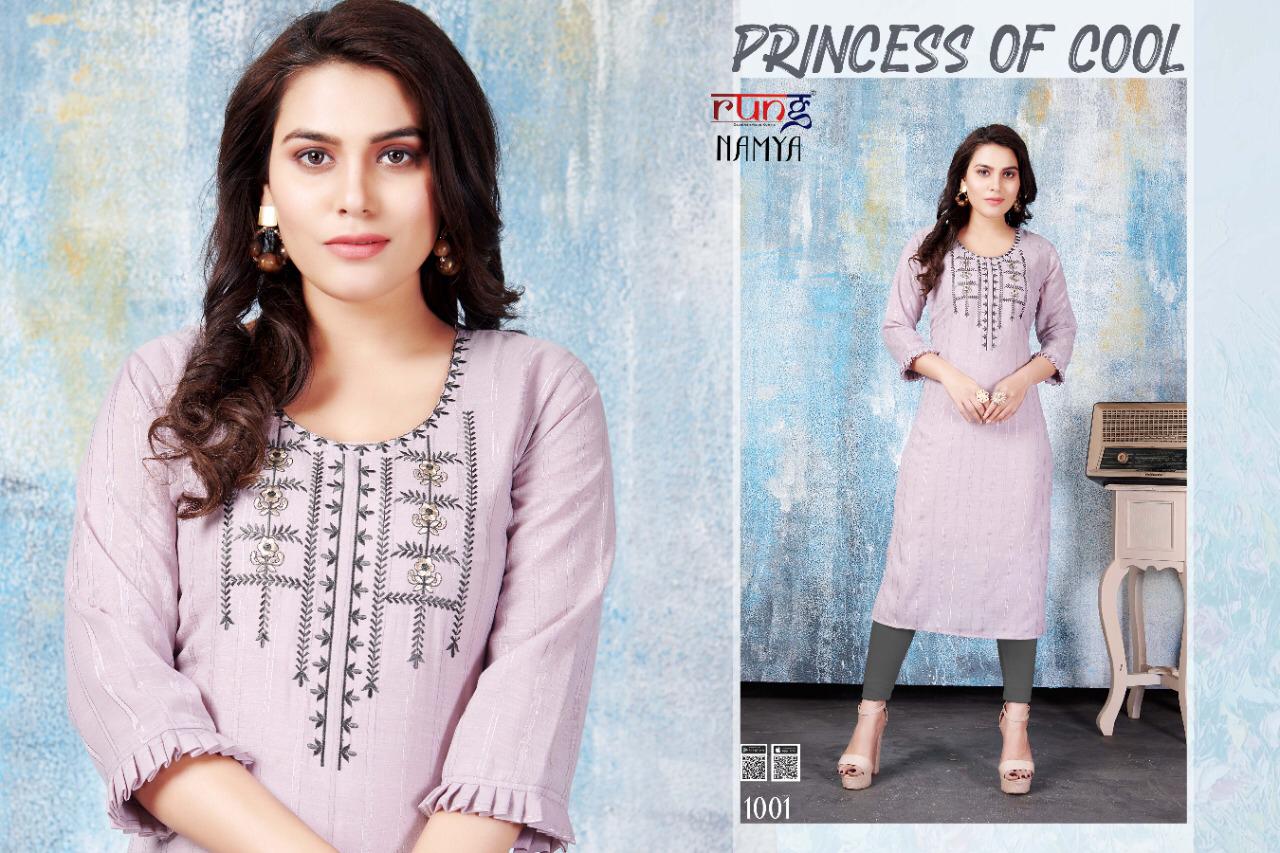 Rung Namya Latest Ethnic Wear Masleen Designer Kurtis Collection
