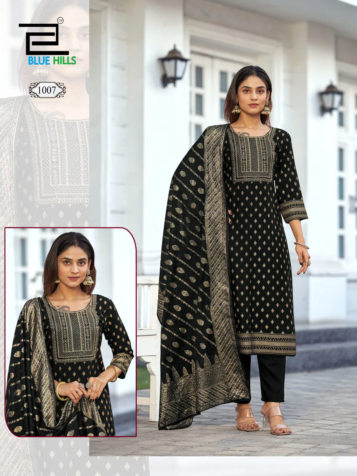 Madhuri By Blue Hills Rayon Embroidery Kurti With Bottom Dupatta Orders In India